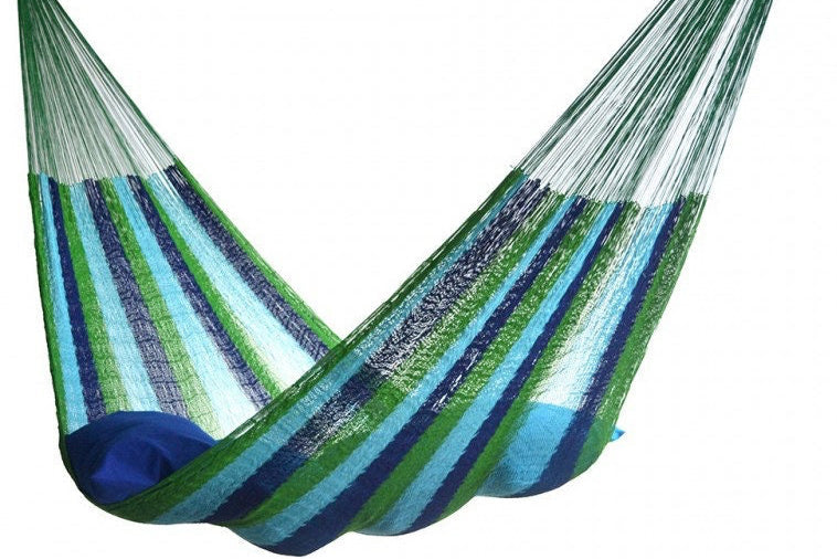 Traditional Mayan Hammock • Ocean Blue • Handwoven Cotton • Single, Double & Family Sizes • Fair Trade • Free Shipping