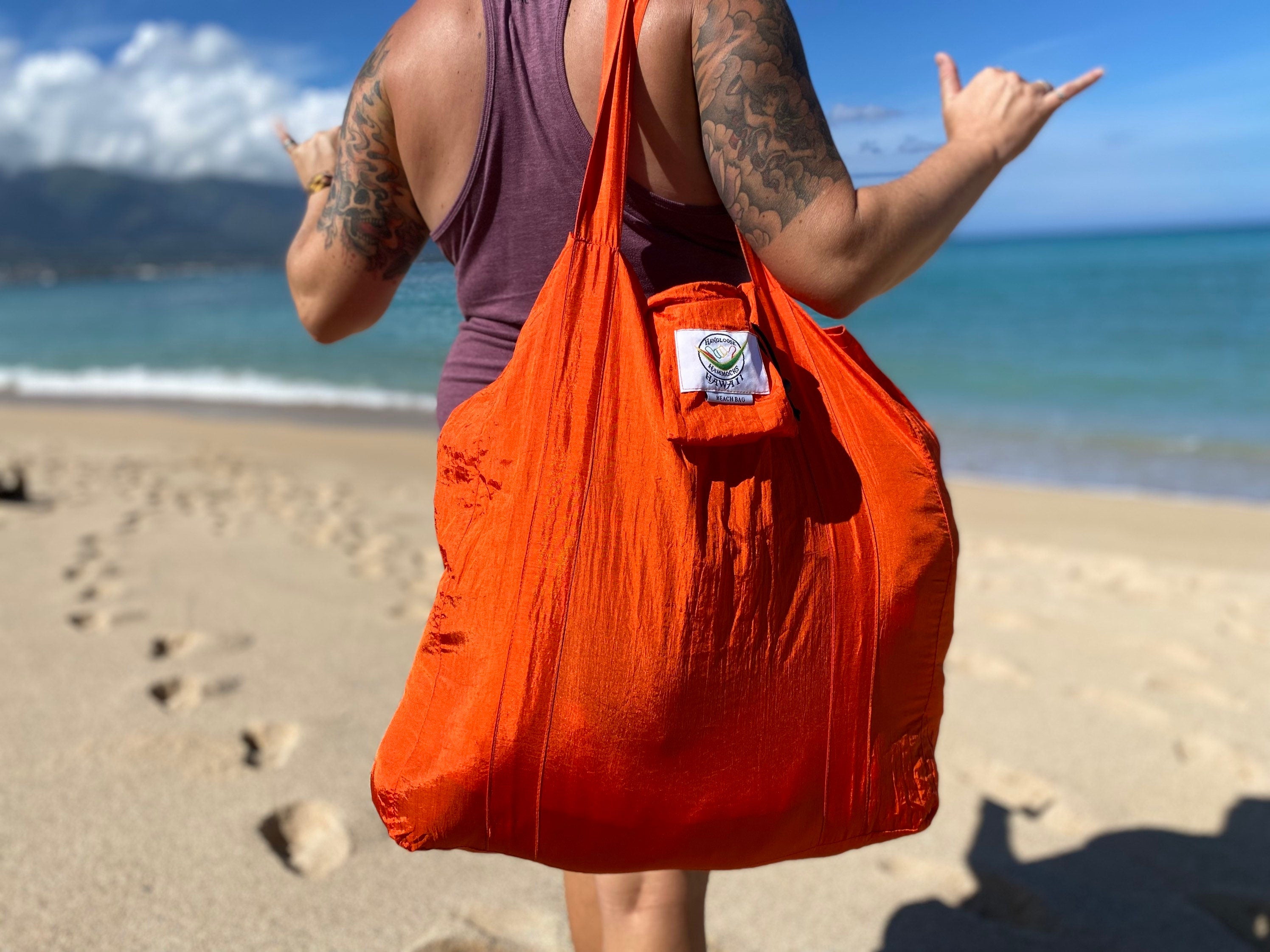 Parachute Silk Beach Bag • Ultralight 3.2 oz • Expands to 100+ lb Capacity • 22 Colors • Machine Washable • Fair Trade