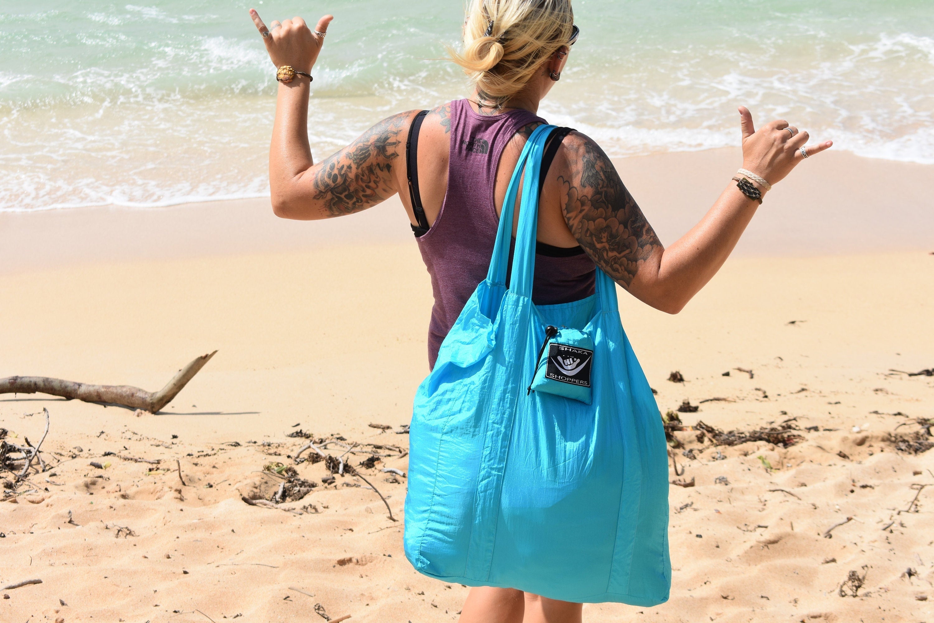 Parachute Silk Beach Bag • Ultralight 3.2 oz • Expands to 100+ lb Capacity • 22 Colors • Machine Washable • Fair Trade