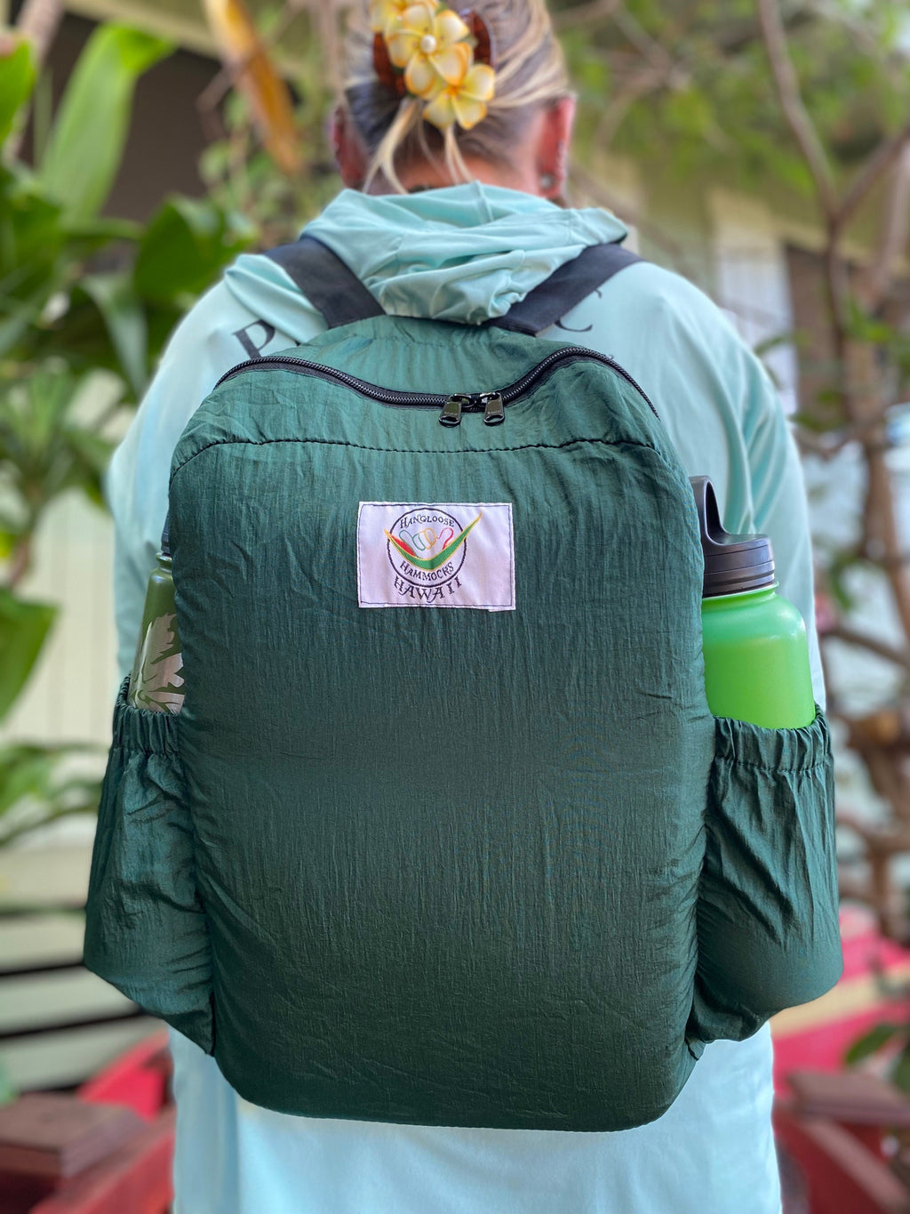 Parachute Silk Backpack • Royal Blue • Ultralight 6.6 oz • Foldable Travel Pack • Stuff Sack & XL Drink Holders • Free Shipping from Maui