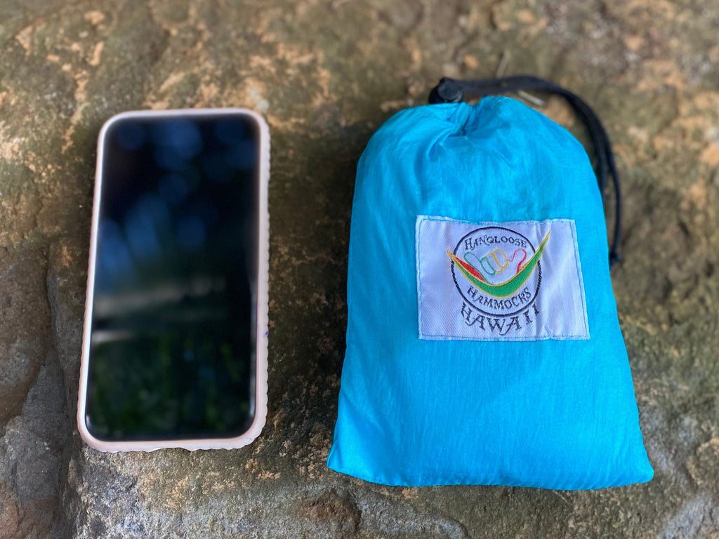 Parachute Silk Backpack • Aqua • Ultralight 6.6 oz • Foldable Travel Pack • XL Drink Holders • Free Shipping from Maui