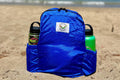 Parachute Silk Backpack • Royal Blue • Ultralight 6.6 oz • Foldable Travel Pack • Stuff Sack & XL Drink Holders • Free Shipping from Maui