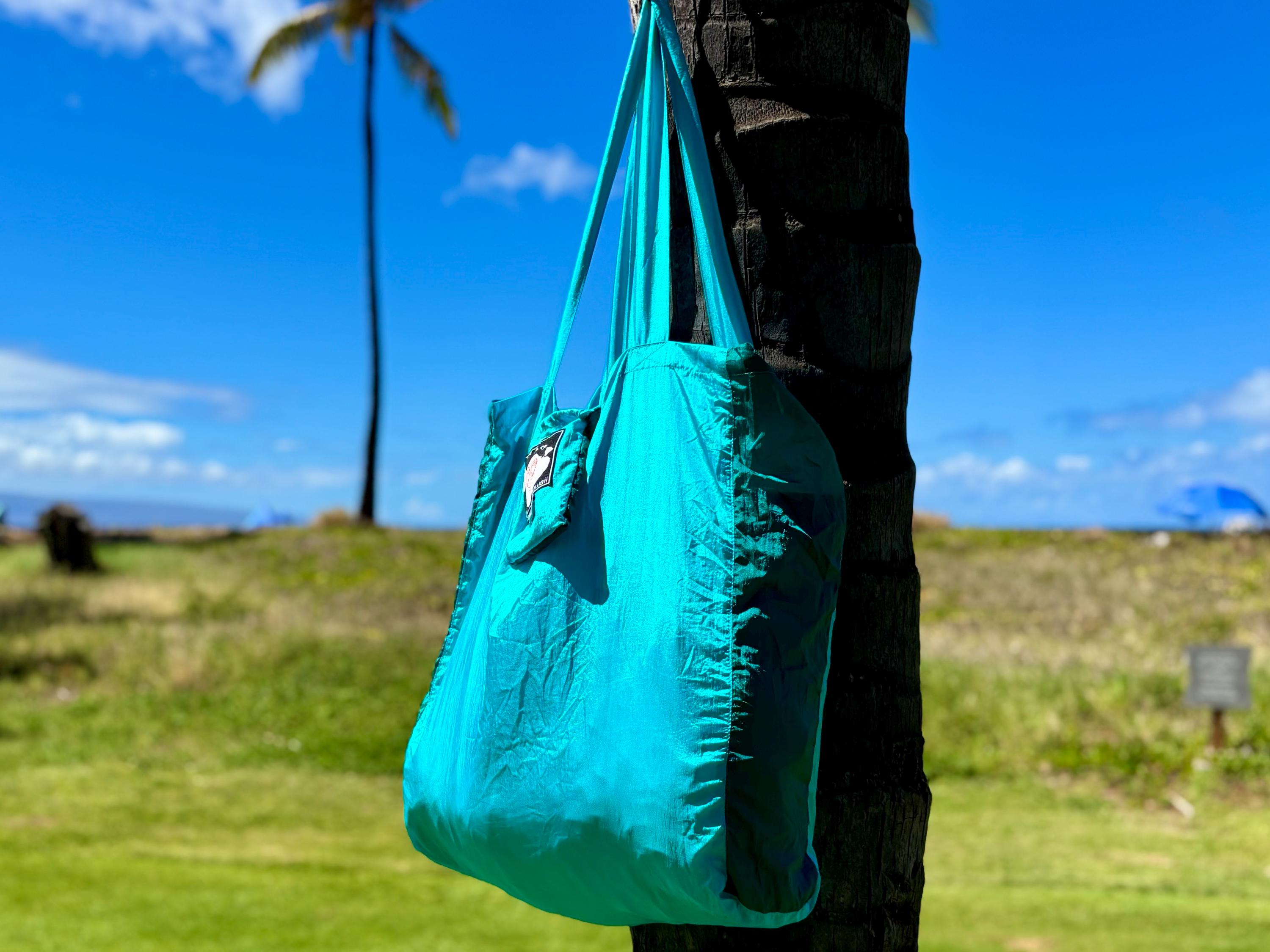 Parachute Silk Beach Bag • Ultralight 3.2 oz • Expands to 100+ lb Capacity • 22 Colors • Machine Washable • Fair Trade