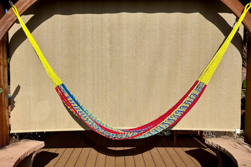 Thick Cord Mayan Hammock • 100% Breathable Cotton • 800+ lb Rated • Handwoven in Yucatán • Fair Trade • Choose Your Color