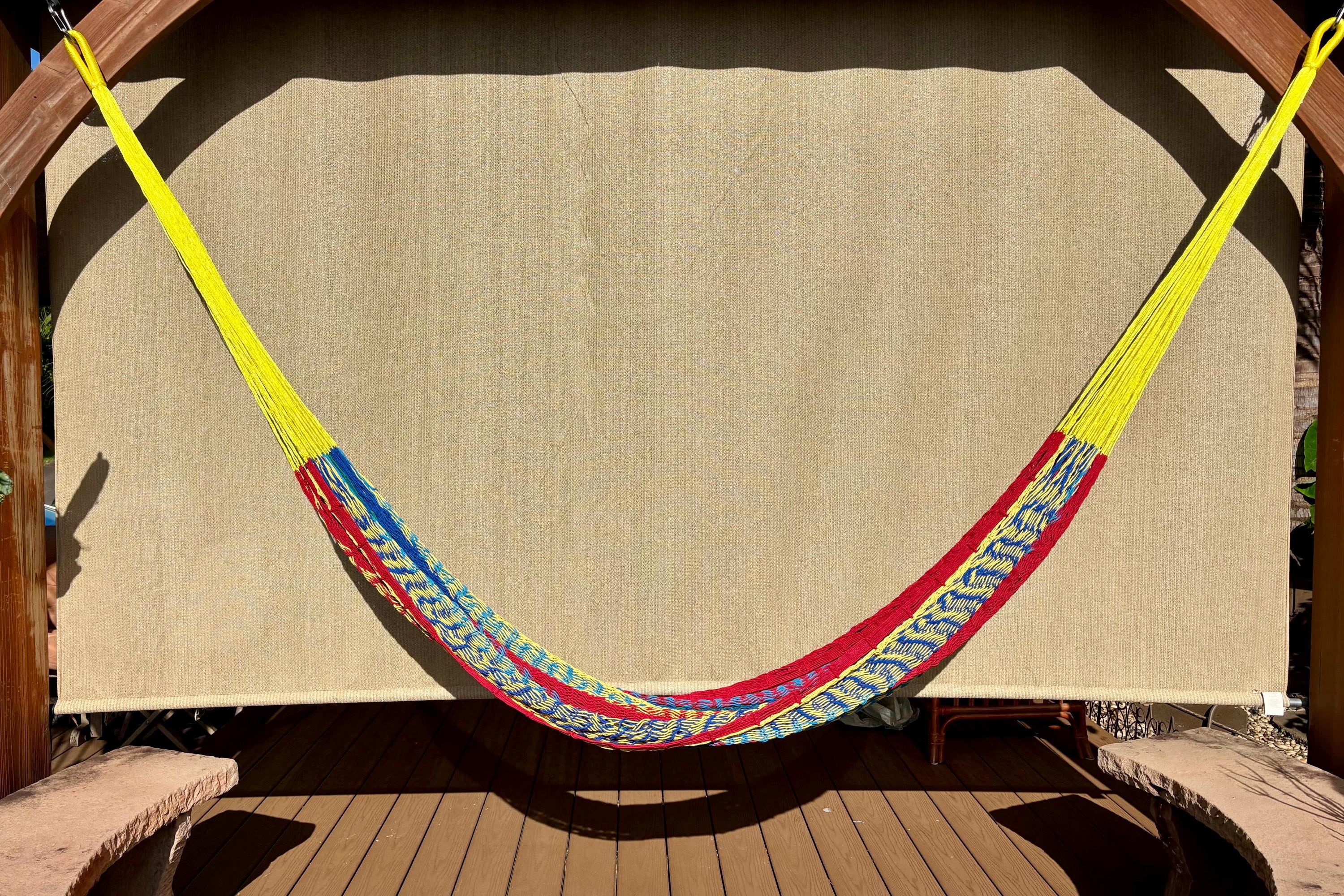 Thick Cord Mayan Hammock • 100% Breathable Cotton • 800+ lb Rated • Handwoven in Yucatán • Fair Trade • Choose Your Color