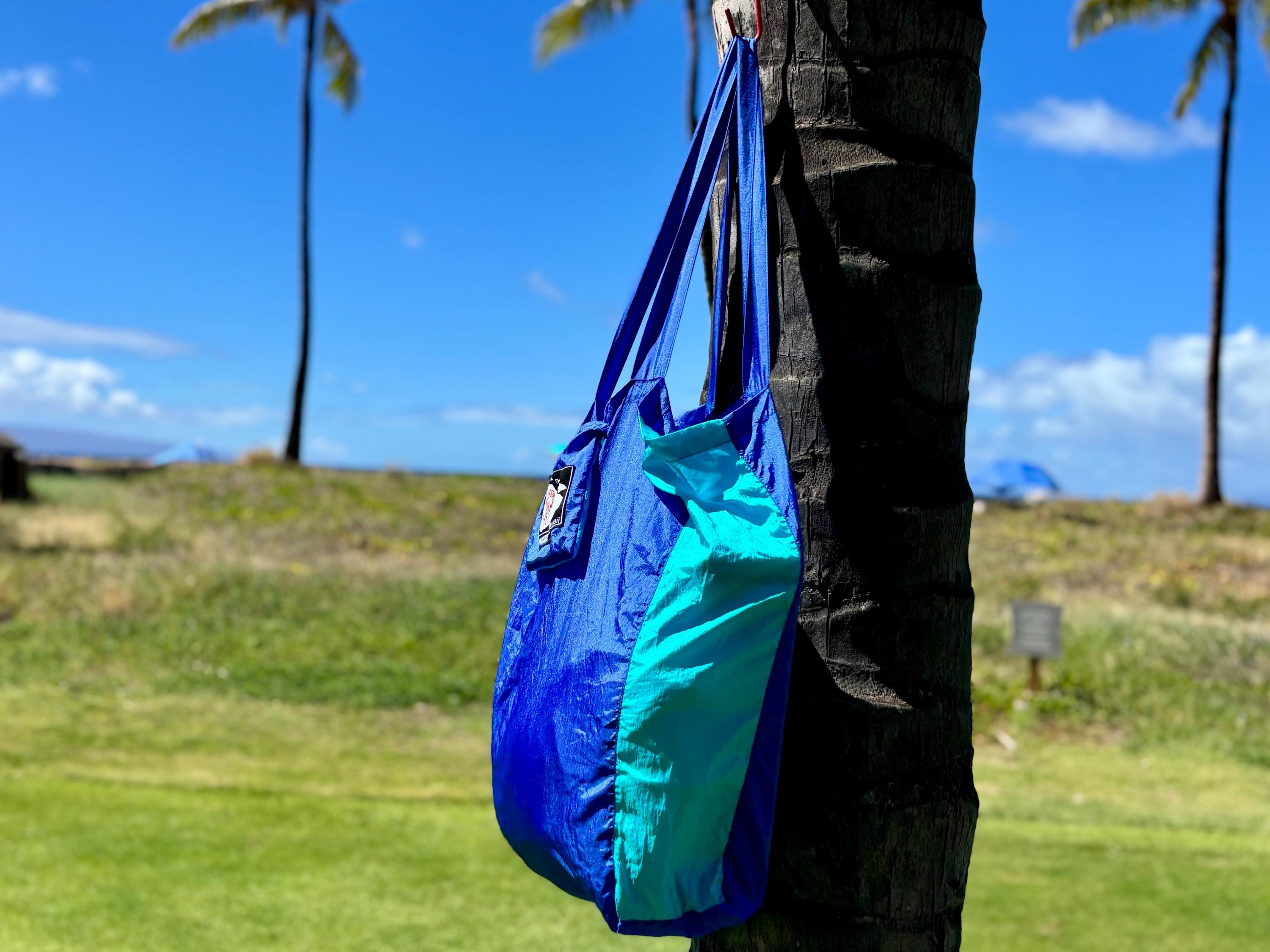 Parachute Silk Beach Bag • Ultralight 3.2 oz • Expands to 100+ lb Capacity • 22 Colors • Machine Washable • Fair Trade
