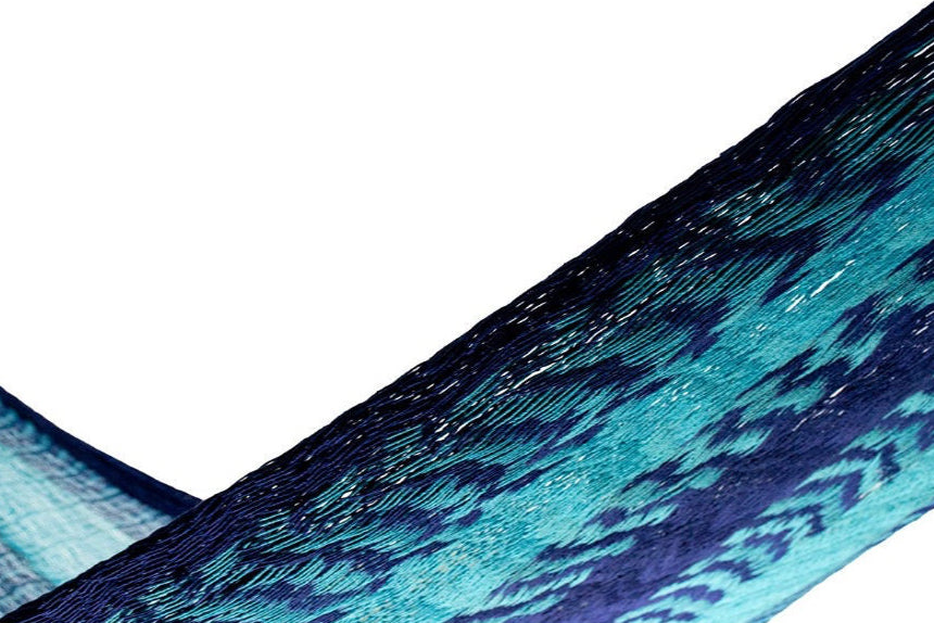 Traditional Mayan Hammock • Ocean Blue • Handwoven Cotton • Single, Double & Family Sizes • Fair Trade • Free Shipping