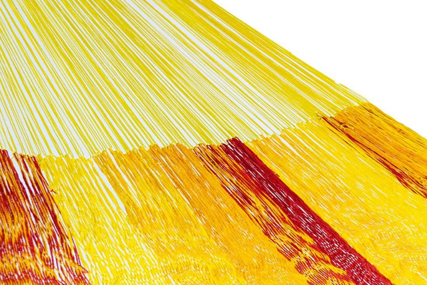 Traditional Mayan Hammock • Tequila (Yellow, Orange & Red) • Handwoven Cotton • Single, Double & Family Sizes • Fair Trade • Free Shipping