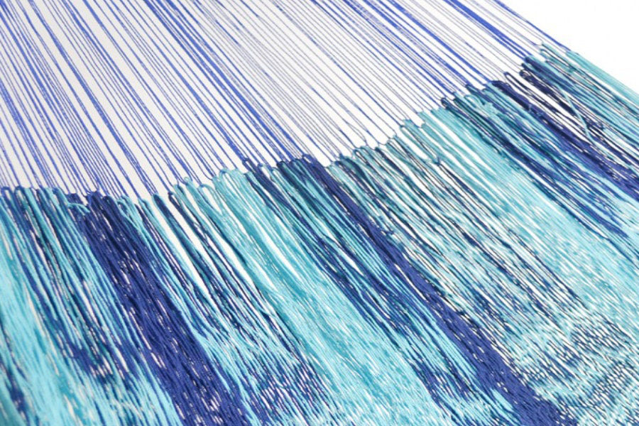 Traditional Mayan Hammock • Ocean Blue • Handwoven Cotton • Single, Double & Family Sizes • Fair Trade • Free Shipping