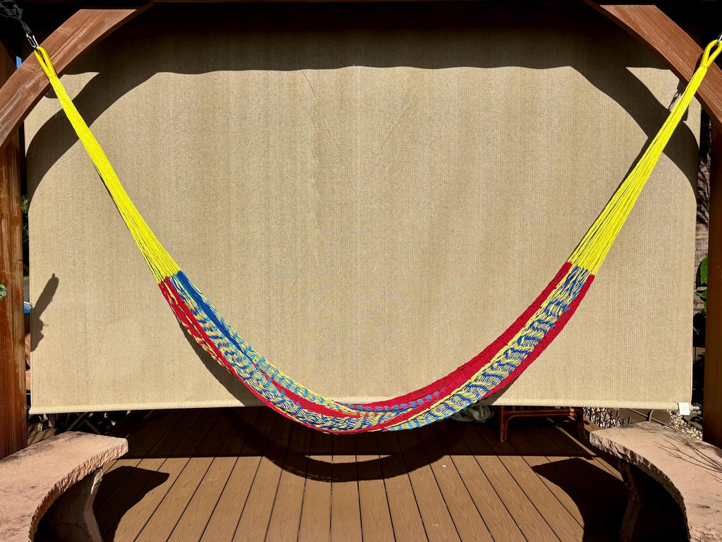 Thick Cord Mayan Hammock • 100% Breathable Cotton • 800+ lb Rated • Handwoven in Yucatán • Fair Trade • Choose Your Color