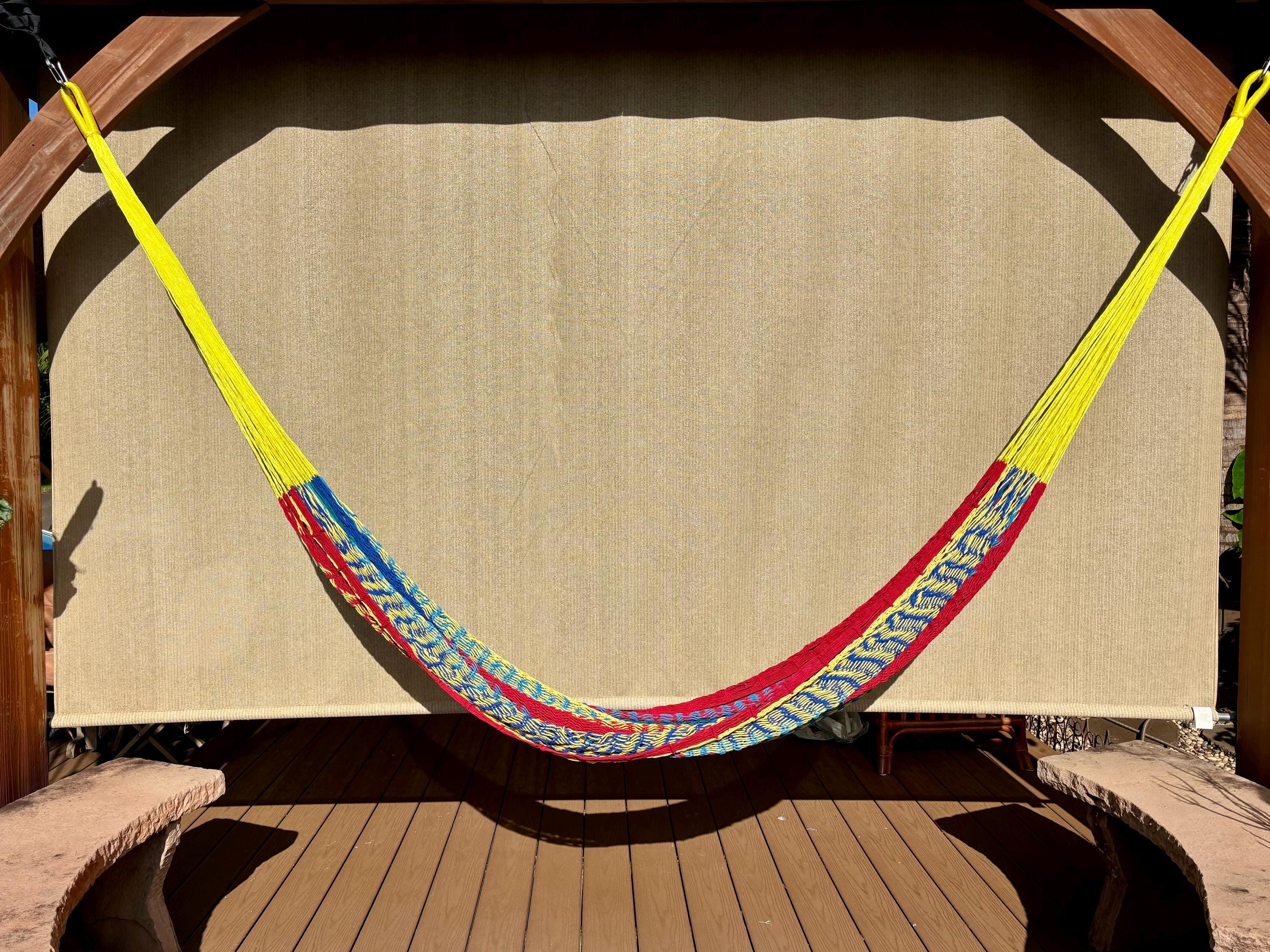 Thick Cord Mayan Hammock • 100% Breathable Cotton • 800+ lb Rated • Handwoven in Yucatán • Fair Trade • Choose Your Color