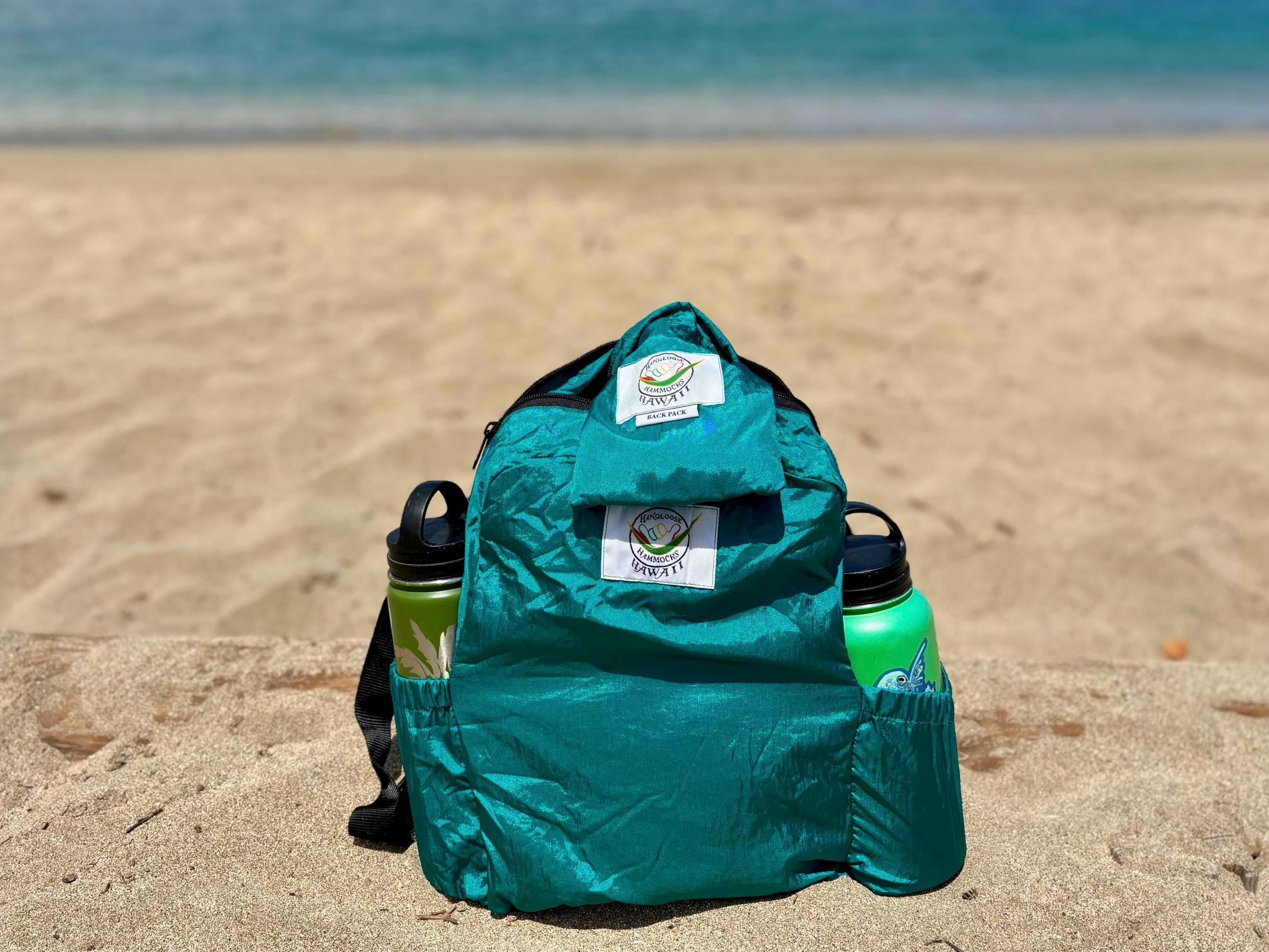 Parachute Silk Backpack • Teal • Ultralight 6.6 oz • Compact Travel Pack • 8 Colors • Free Shipping from Maui