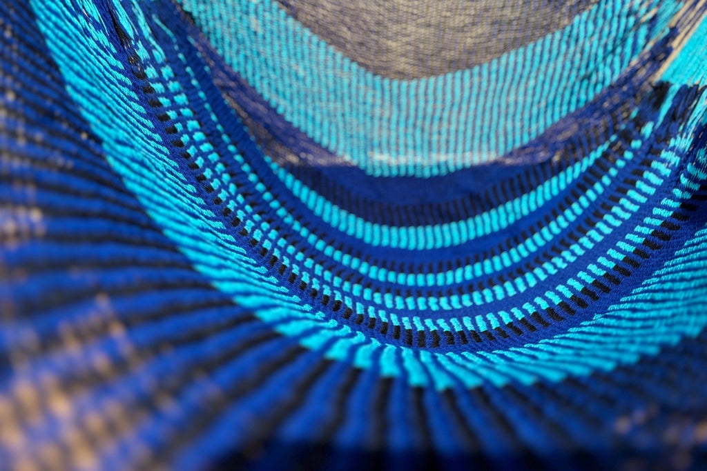Thai Hammock Chair • Blue & Black • Handwoven in Thailand • UV-Resistant • 500 lb Rated • Ultralight • Fair Trade