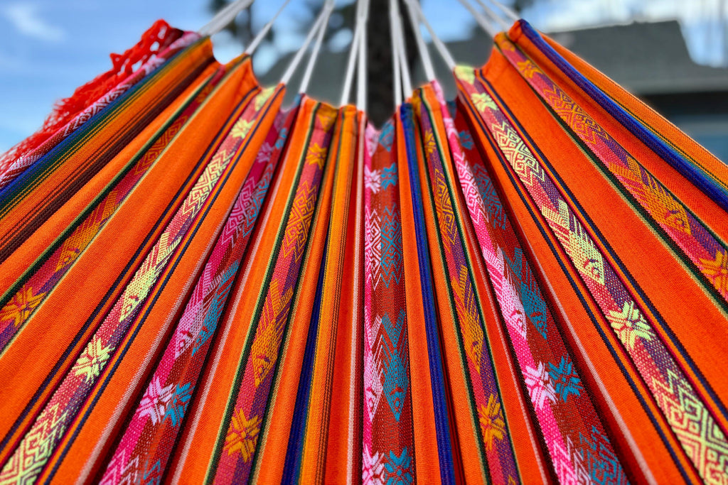 Braided Fringe Hammock: Inca Pattern, UV & Mildew Resistant, Lightweight
