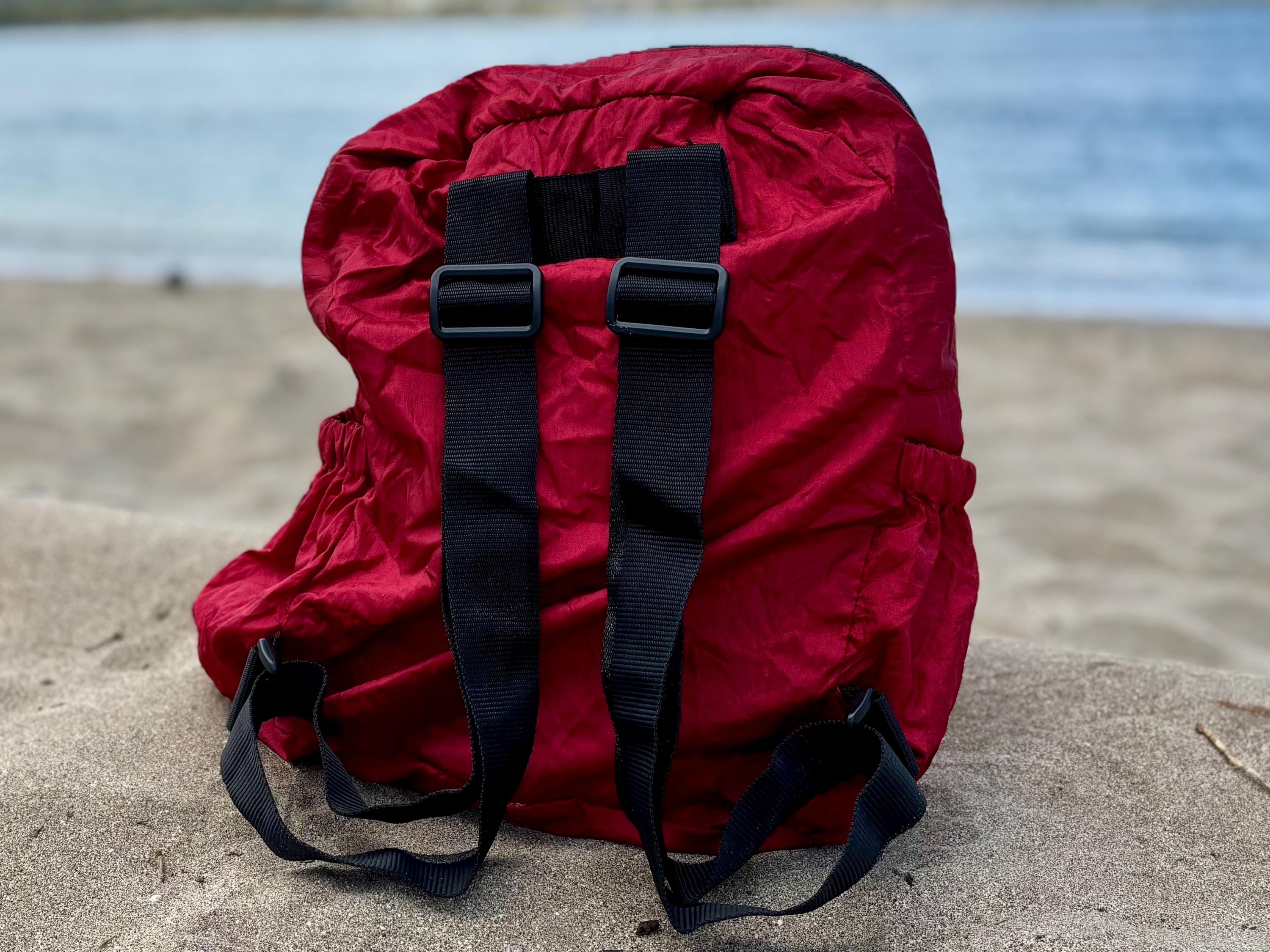 Parachute Silk Backpack • Maroon • Ultralight 6.6 oz • Foldable Travel Pack • 8 Colors • Free Shipping from Maui