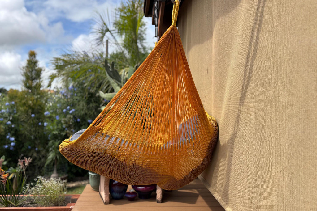 Thai Hammock Chair • Gold • Handwoven in Thailand • UV-Resistant • 500 lb Rated • Ultralight • Fair Trade
