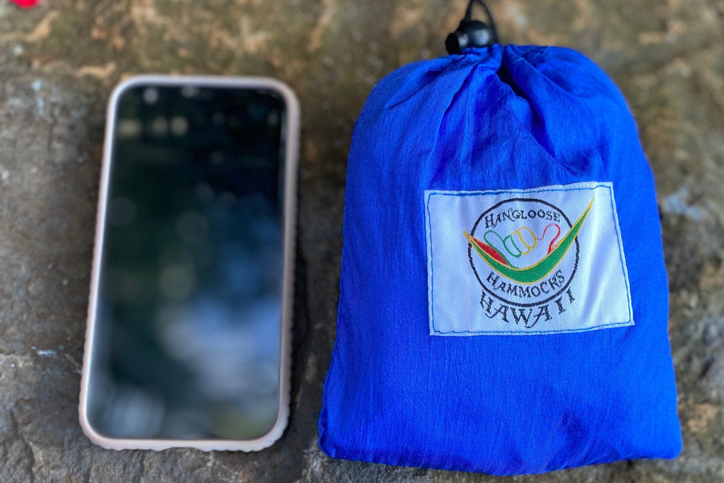 Parachute Silk Backpack • Royal Blue • Ultralight 6.6 oz • Foldable Travel Pack • Stuff Sack & XL Drink Holders • Free Shipping from Maui