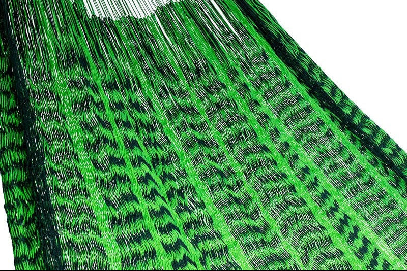 Traditional Mayan Hammock • Green & Black • Handwoven Cotton • Single, Double & Family Sizes • Fair Trade • Free Shipping