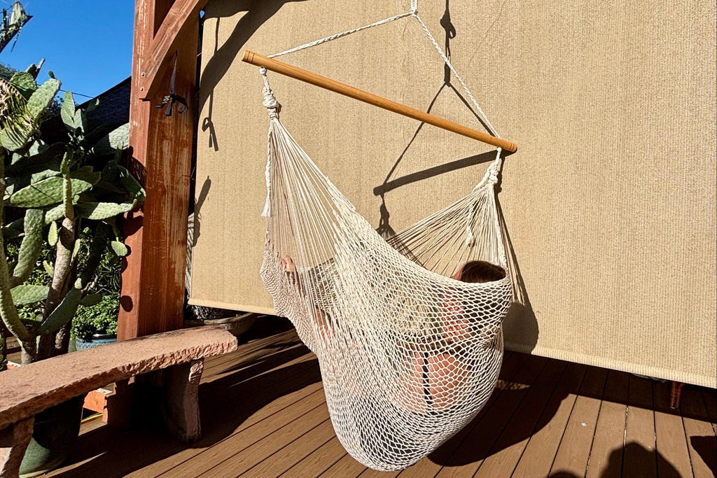 Mayan Hammock Chair • Moana • Hand-Woven Cotton • Wooden Spreader Bar • 260 lb Rated • Fair Trade • Choose Your Color