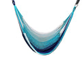 Thai Hammock Chair • Blue, Aqua & White • Handwoven in Thailand • UV-Resistant • 500 lb Rated • Fair Trade