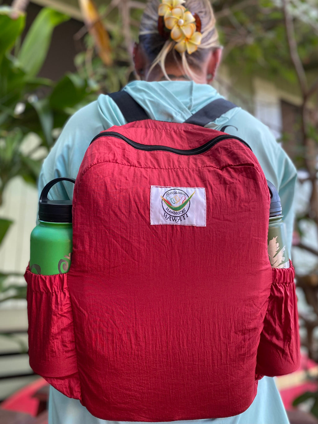 Parachute Silk Backpack • Maroon • Ultralight 6.6 oz • Foldable Travel Pack • 8 Colors • Free Shipping from Maui