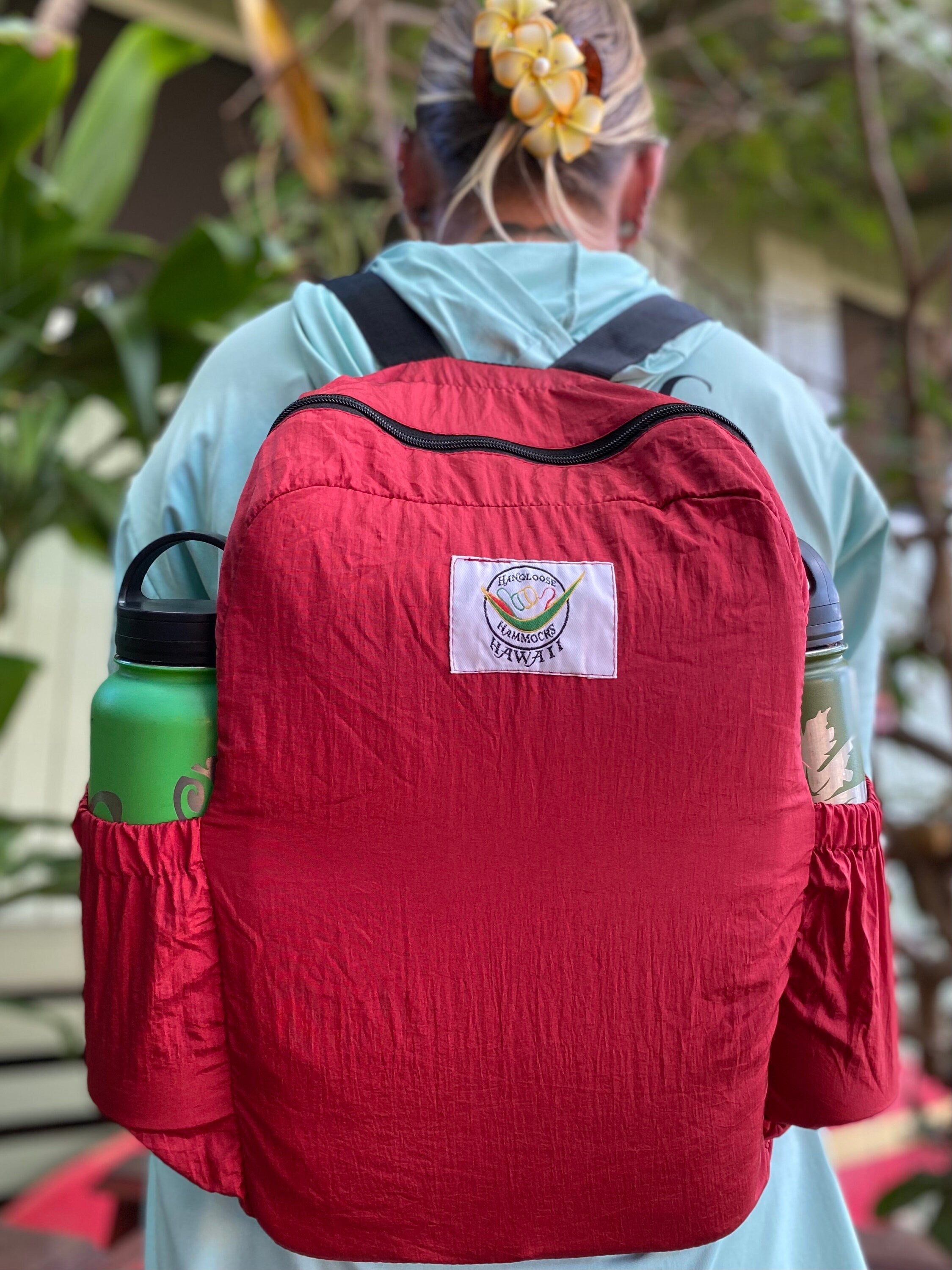 Parachute Silk Backpack • Maroon • Ultralight 6.6 oz • Foldable Travel Pack • 8 Colors • Free Shipping from Maui