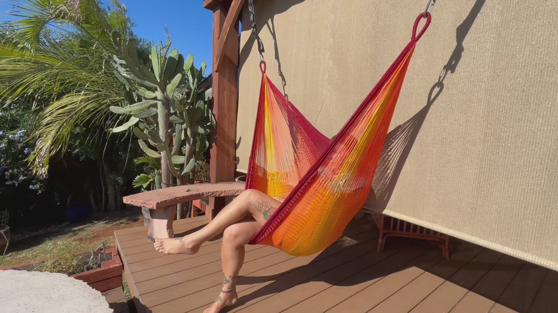 Thai Hammock Chair • Gold • Handwoven in Thailand • UV-Resistant • 500 lb Rated • Ultralight • Fair Trade